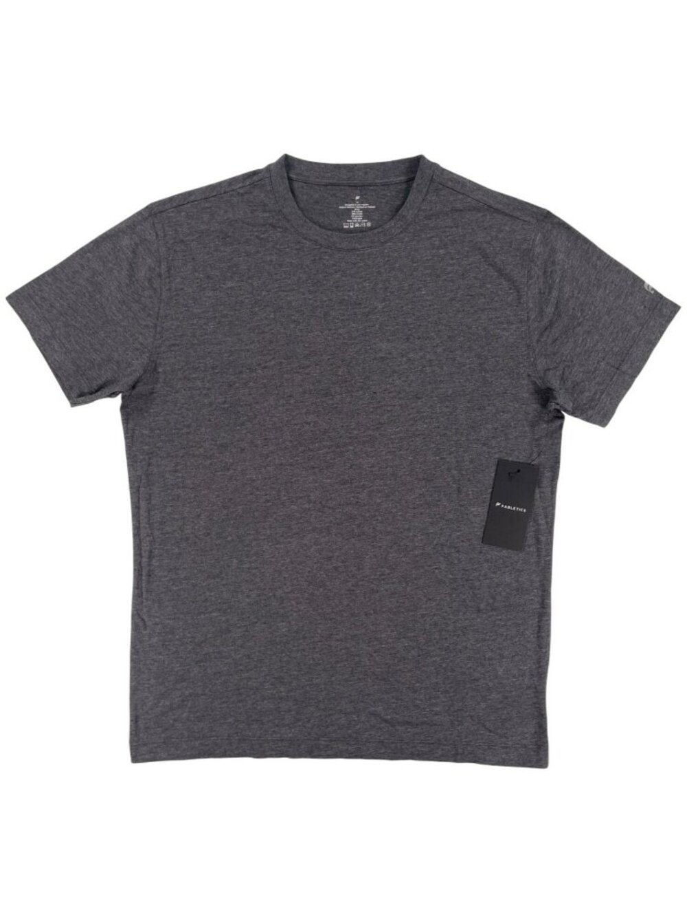 Fabletics 24/7 Tee Heathered Gray Crew Neck T-Shirt Cotton Blend Men's Sz M NEW